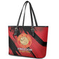 Honoring the First Black Marines Leather Tote Bag Montford Point Heroes - Red - African Pride