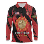 Personalized Honoring the First Black Marines Long Sleeve Polo Shirt Montford Point Heroes - Red - African Pride