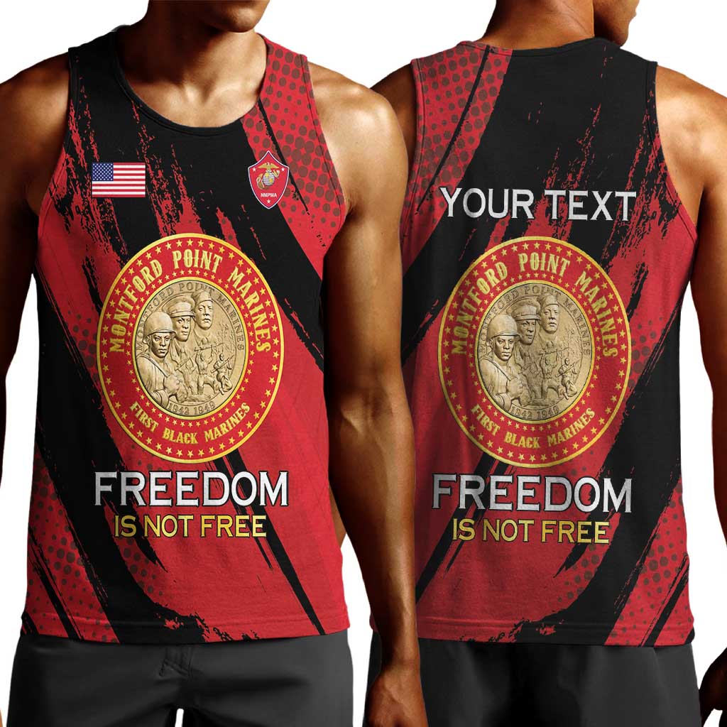 Personalized Honoring the First Black Marines Men Tank Top Montford Point Heroes - Red - African Pride