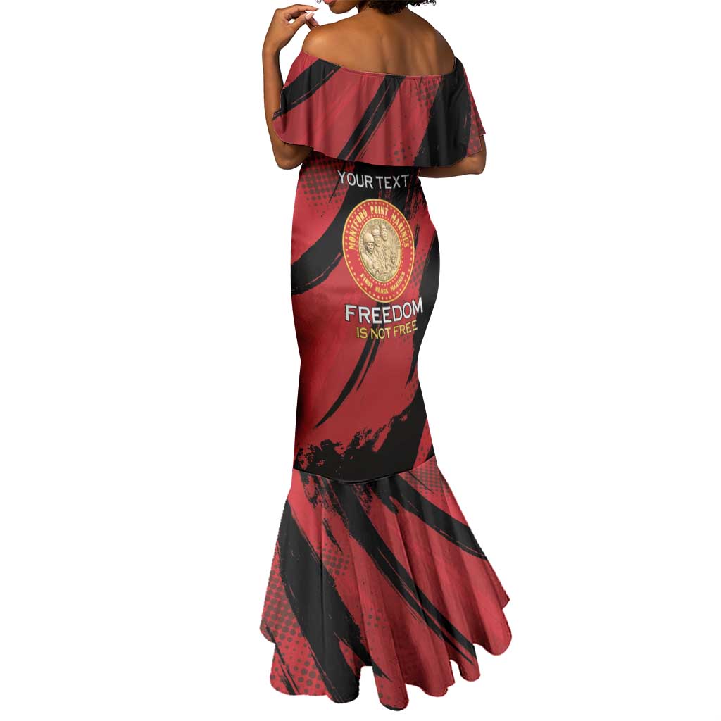 Personalized Honoring the First Black Marines Mermaid Dress Montford Point Heroes - Red - African Pride