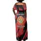Personalized Honoring the First Black Marines Off Shoulder Maxi Dress Montford Point Heroes - Red - African Pride