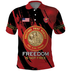 Personalized Honoring the First Black Marines Polo Shirt Montford Point Heroes - Red - African Pride