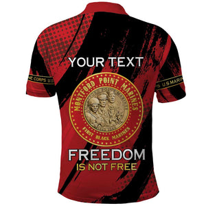 Personalized Honoring the First Black Marines Polo Shirt Montford Point Heroes - Red - African Pride