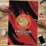Proud to Honor Montford Point Marines Puzzle Freedom Is Not Free - Red