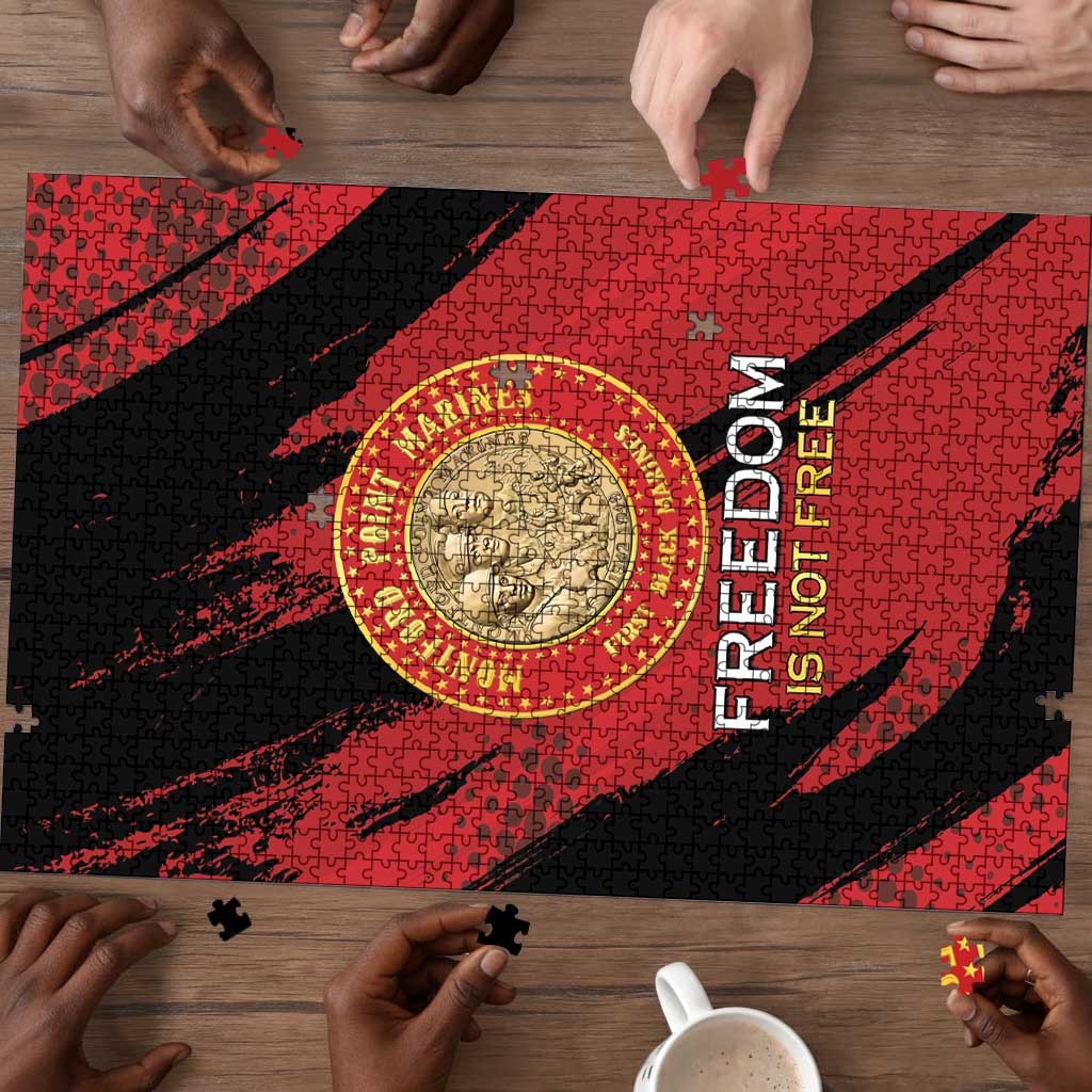 Proud to Honor Montford Point Marines Puzzle Freedom Is Not Free - Red