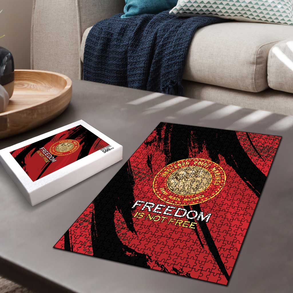 Proud to Honor Montford Point Marines Puzzle Freedom Is Not Free - Red