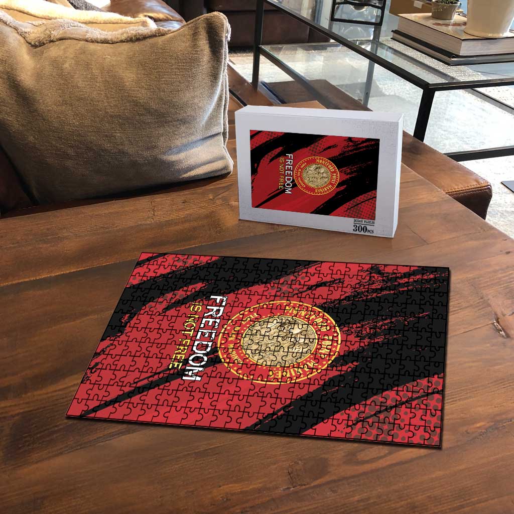 Proud to Honor Montford Point Marines Puzzle Freedom Is Not Free - Red