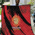 Honoring the First Black Marines Quilt Montford Point Heroes - Red - African Pride