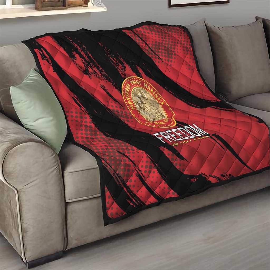 Honoring the First Black Marines Quilt Montford Point Heroes - Red - African Pride