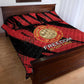 Honoring the First Black Marines Quilt Bed Set Montford Point Heroes - Red - African Pride