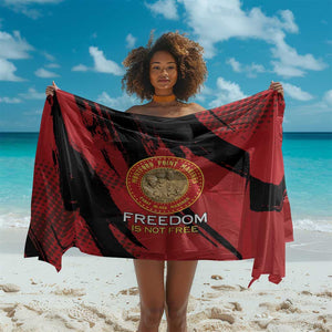 Honoring the First Black Marines Sarong Montford Point Heroes - Red - African Pride