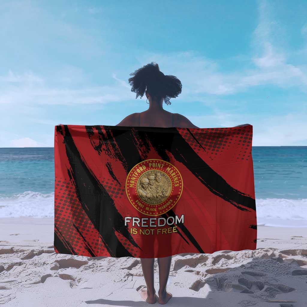 Honoring the First Black Marines Sarong Montford Point Heroes - Red - African Pride