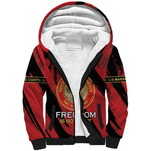 Personalized Honoring the First Black Marines Sherpa Hoodie Montford Point Heroes - Red - African Pride