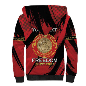 Personalized Honoring the First Black Marines Sherpa Hoodie Montford Point Heroes - Red - African Pride
