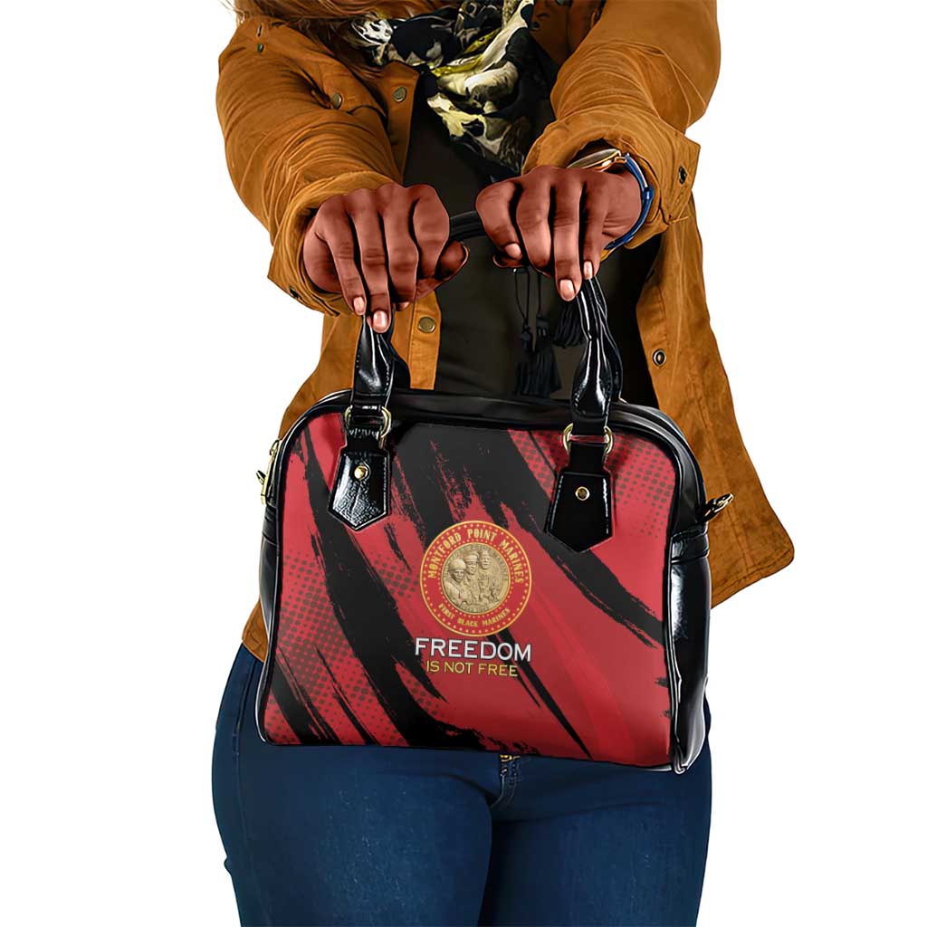 Honoring the First Black Marines Shoulder Handbag Montford Point Heroes - Red - African Pride