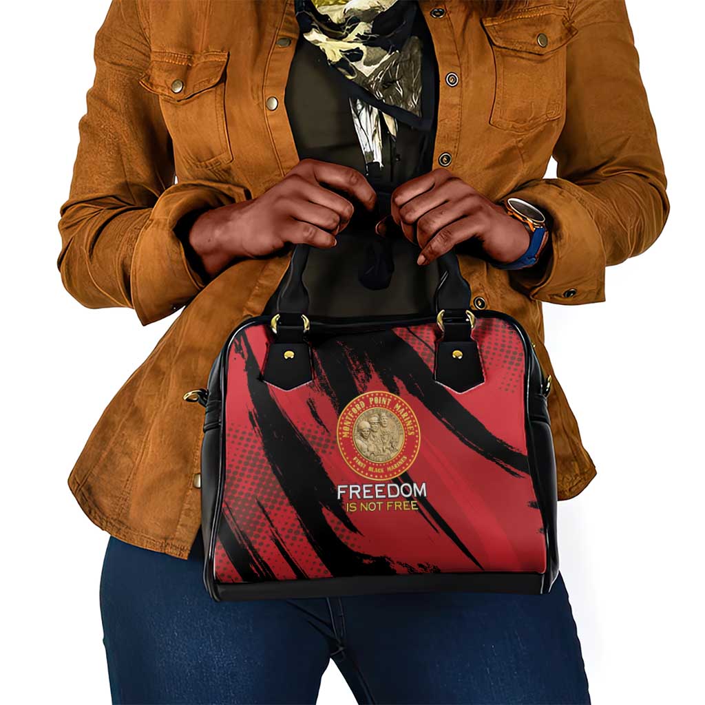 Honoring the First Black Marines Shoulder Handbag Montford Point Heroes - Red - African Pride