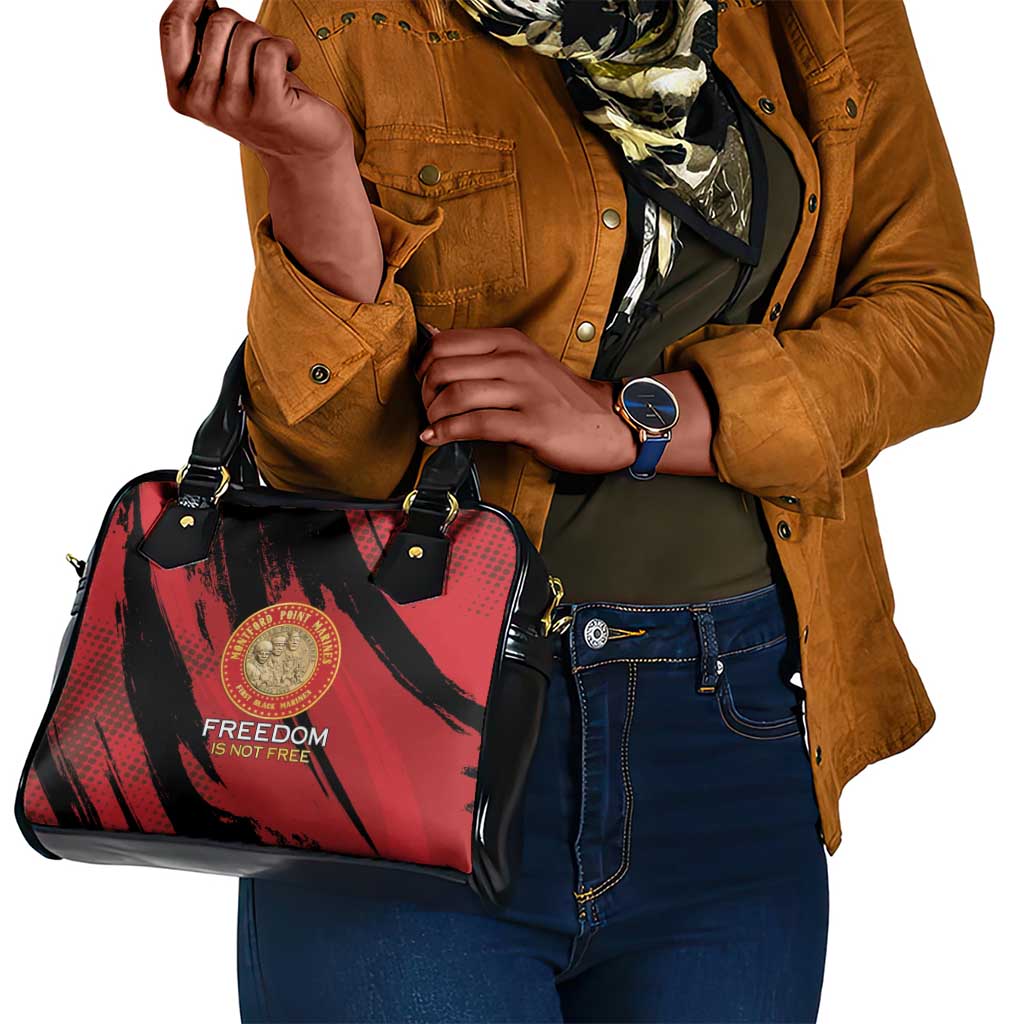 Honoring the First Black Marines Shoulder Handbag Montford Point Heroes - Red - African Pride