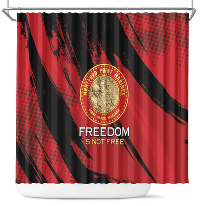 Honoring the First Black Marines Shower Curtain Montford Point Heroes - Red - African Pride