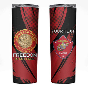 Personalized Honoring the First Black Marines Skinny Tumbler Montford Point Heroes - Red - African Pride