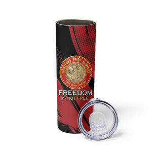 Personalized Honoring the First Black Marines Skinny Tumbler Montford Point Heroes - Red - African Pride