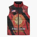 Personalized Proud to Honor Montford Point Marines Sleeveless Puffer Jacket Freedom Is Not Free - Red