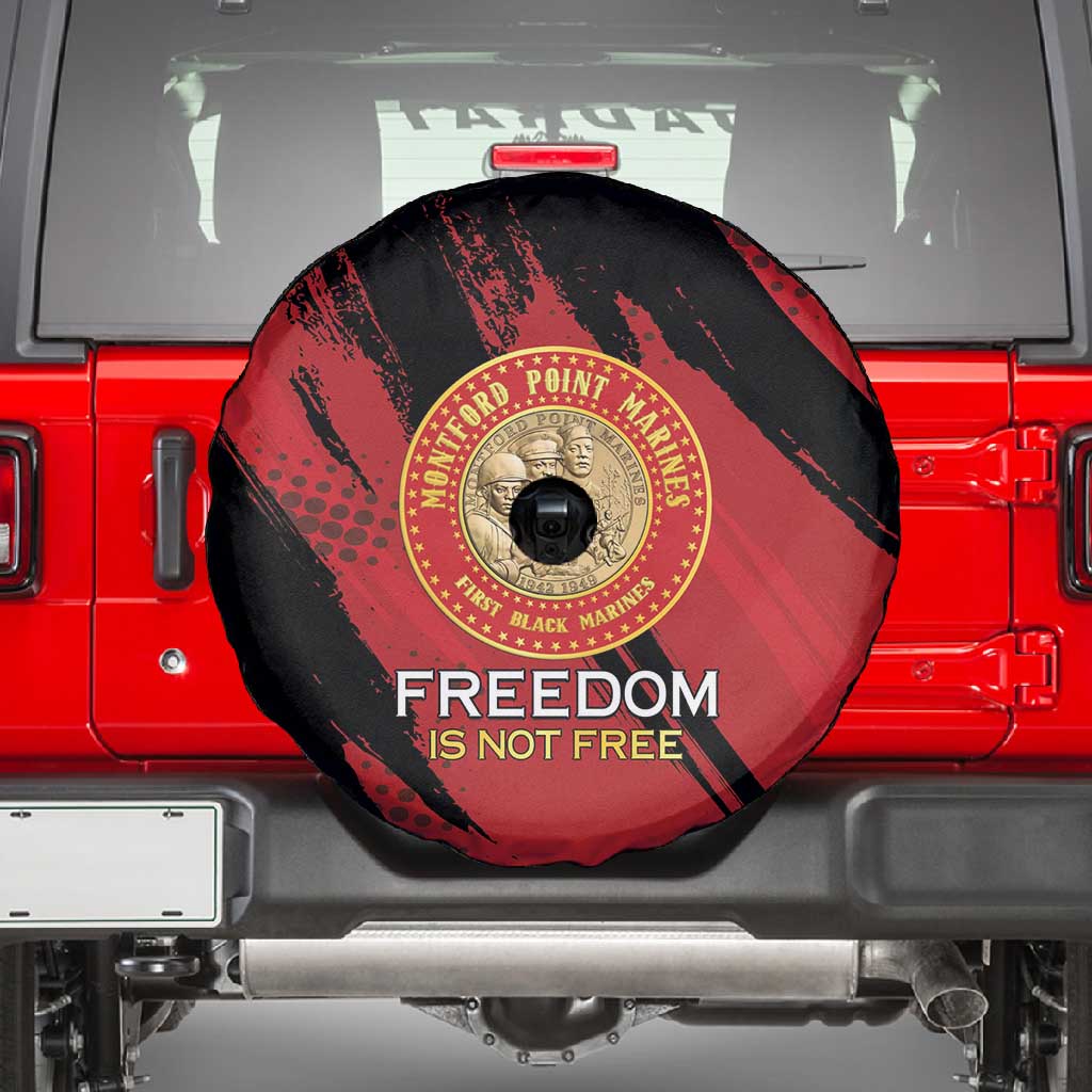 Honoring the First Black Marines Spare Tire Cover Montford Point Heroes - Red - African Pride