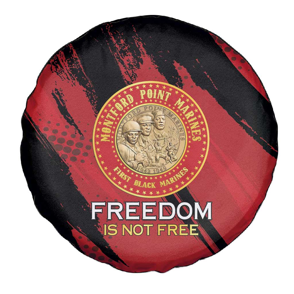 Honoring the First Black Marines Spare Tire Cover Montford Point Heroes - Red - African Pride