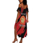 Personalized Honoring the First Black Marines Summer Maxi Dress Montford Point Heroes - Red - African Pride