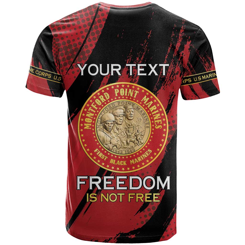 Personalized Honoring the First Black Marines T shirt Montford Point Heroes - Red - African Pride
