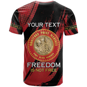 Personalized Honoring the First Black Marines T shirt Montford Point Heroes - Red - African Pride
