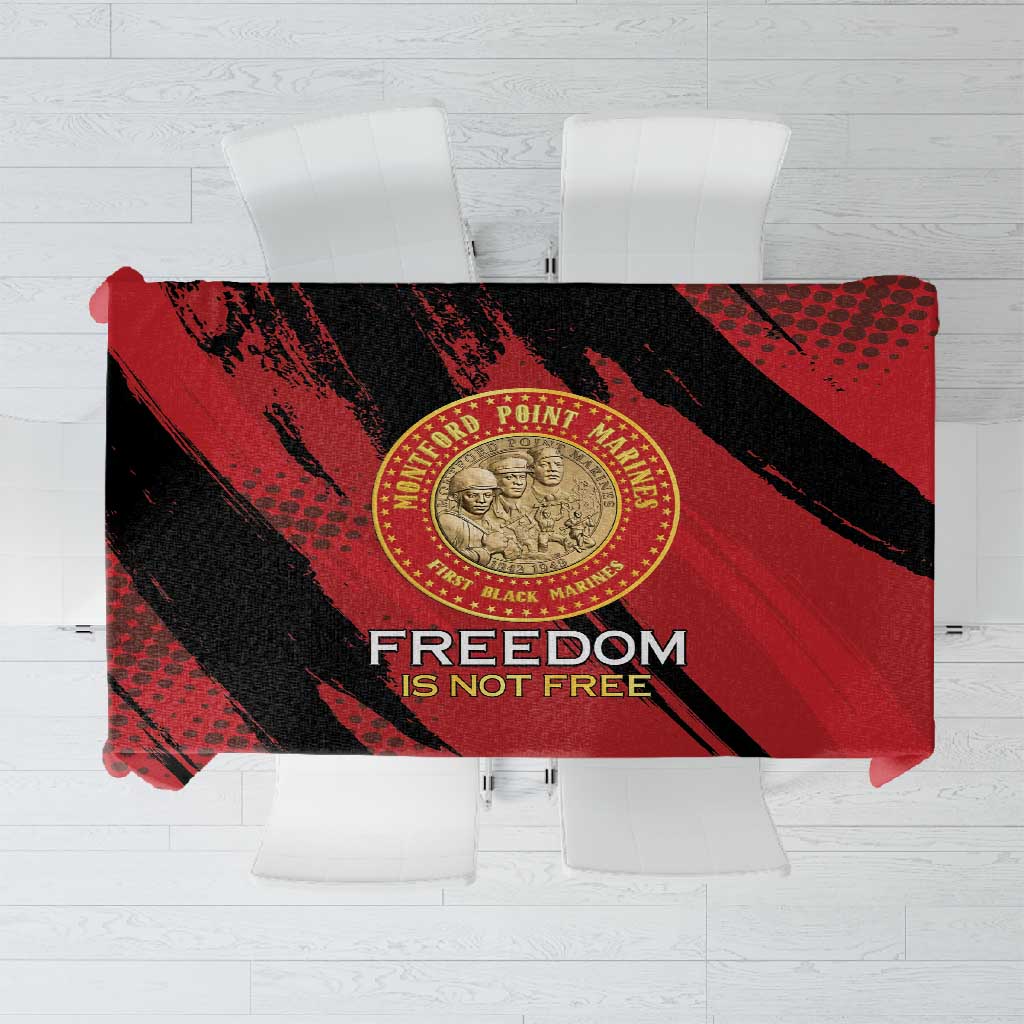Honoring the First Black Marines Tablecloth Montford Point Heroes - Red - African Pride