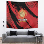 Honoring the First Black Marines Tapestry Montford Point Heroes - Red - African Pride