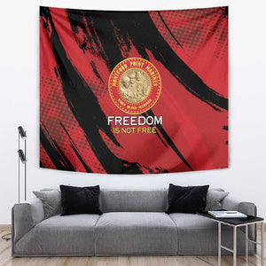 Honoring the First Black Marines Tapestry Montford Point Heroes - Red - African Pride