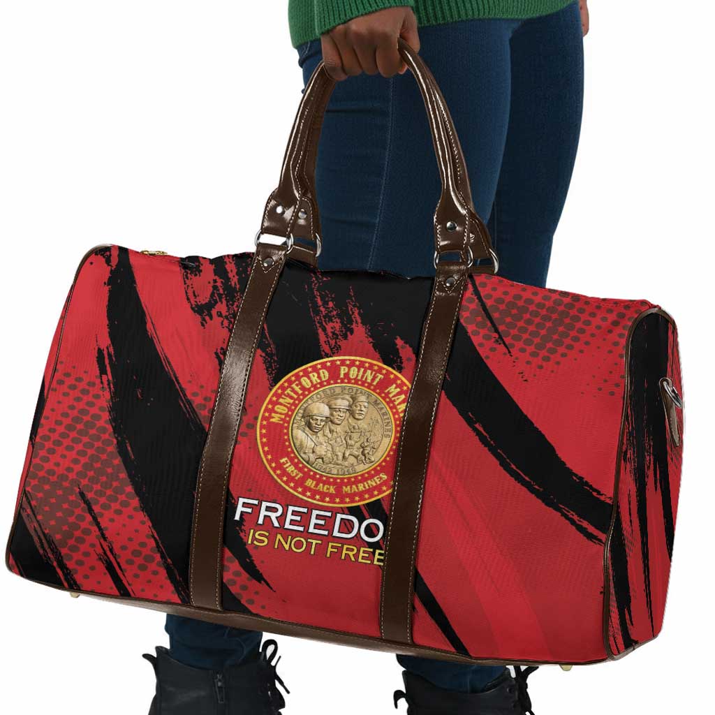 Proud to Honor Montford Point Marines Travel Bag Freedom Is Not Free - Red
