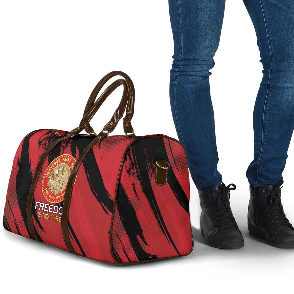 Proud to Honor Montford Point Marines Travel Bag Freedom Is Not Free - Red