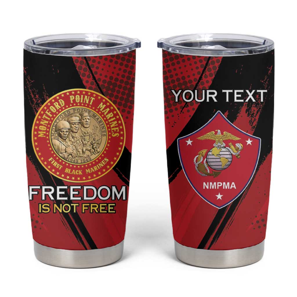 Personalized Honoring the First Black Marines Tumbler Cup Montford Point Heroes - Red - African Pride