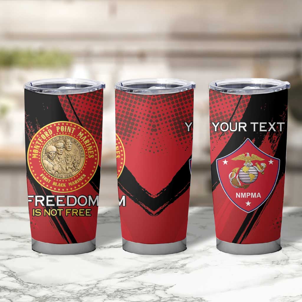 Personalized Honoring the First Black Marines Tumbler Cup Montford Point Heroes - Red - African Pride