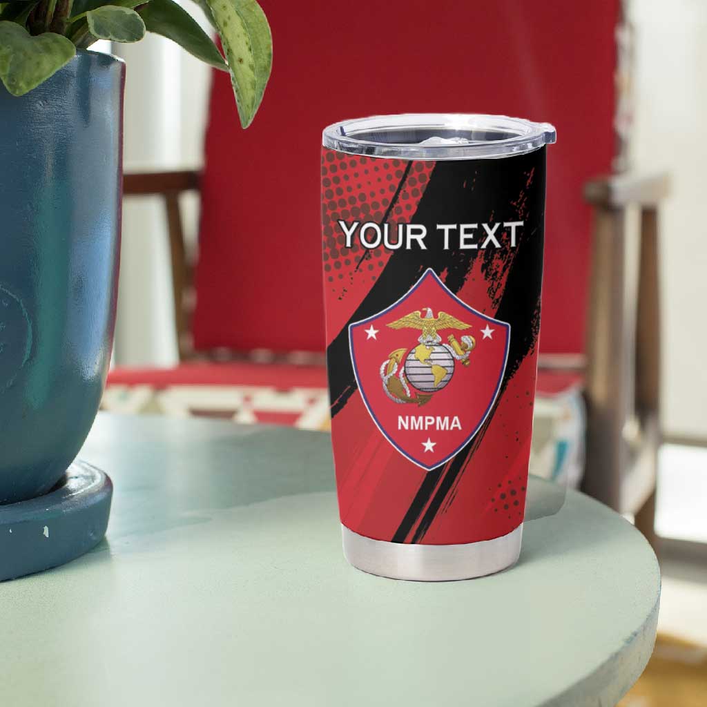 Personalized Honoring the First Black Marines Tumbler Cup Montford Point Heroes - Red - African Pride