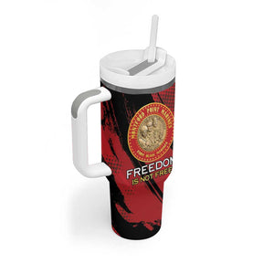 Personalized Honoring the First Black Marines Tumbler With Handle Montford Point Heroes - Red - African Pride