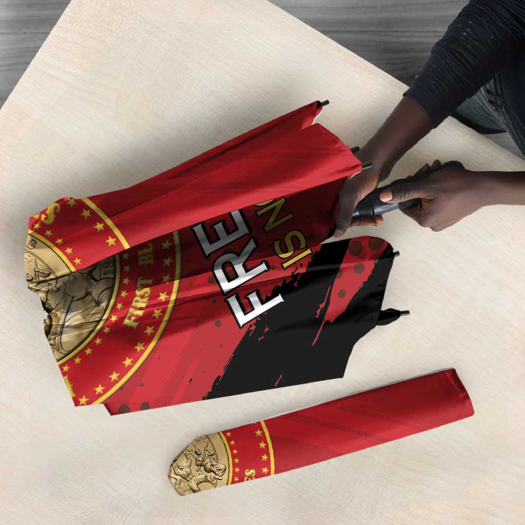 Proud to Honor Montford Point Marines Umbrella Freedom Is Not Free - Red