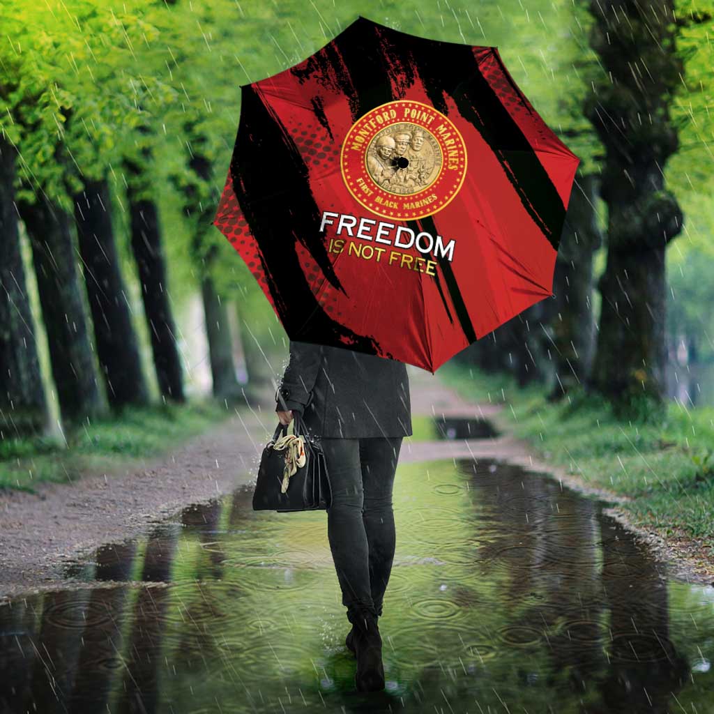 Proud to Honor Montford Point Marines Umbrella Freedom Is Not Free - Red