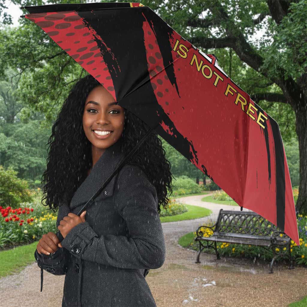 Proud to Honor Montford Point Marines Umbrella Freedom Is Not Free - Red
