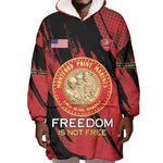 Personalized Honoring the First Black Marines Wearable Blanket Hoodie Montford Point Heroes - Red - African Pride