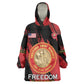 Personalized Honoring the First Black Marines Wearable Blanket Hoodie Montford Point Heroes - Red - African Pride