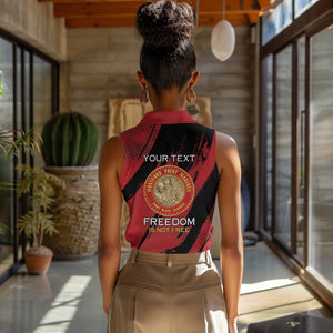 Personalized Honoring the First Black Marines Women Sleeveless Polo Shirt Montford Point Heroes - Red - African Pride