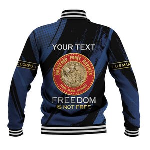 Personalized Honoring the First Black Marines Baseball Jacket Montford Point Heroes - Blue - African Pride
