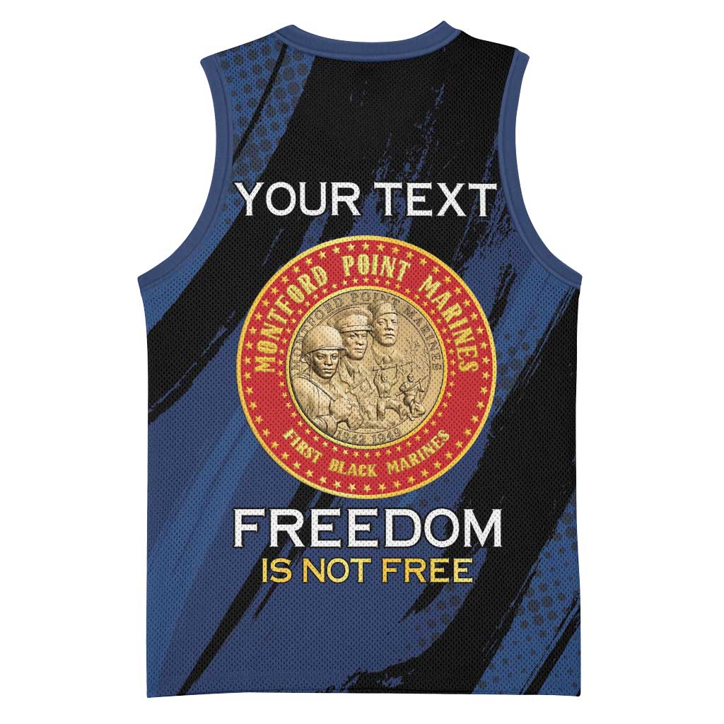 Personalized Honoring the First Black Marines Basketball Jersey Montford Point Heroes - Blue - African Pride