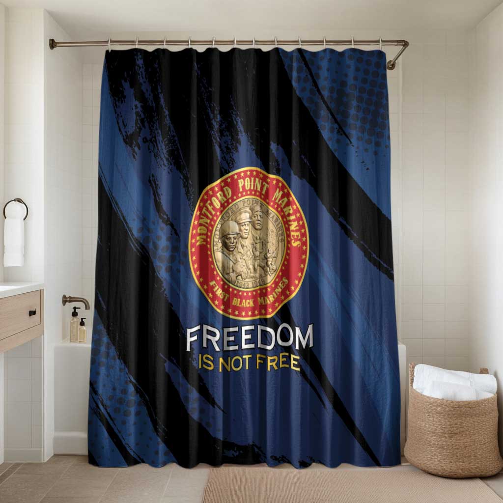 Proud to Honor Montford Point Marines Bathroom Set Freedom Is Not Free - Blue
