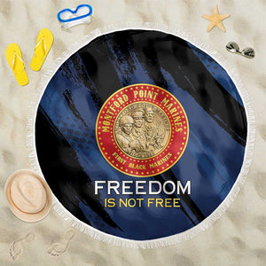 Honoring the First Black Marines Beach Blanket Montford Point Heroes - Blue - African Pride