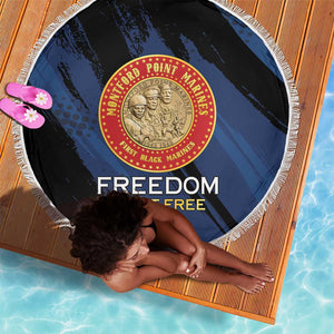 Honoring the First Black Marines Beach Blanket Montford Point Heroes - Blue - African Pride